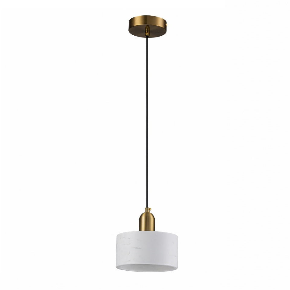 Lampara Colgante De Marmol Con Bombilla E27 Blanco