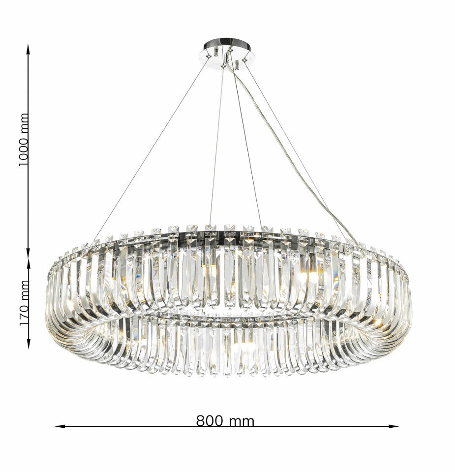 Lámpara colgante de cristal CARV - CLN131-D80P