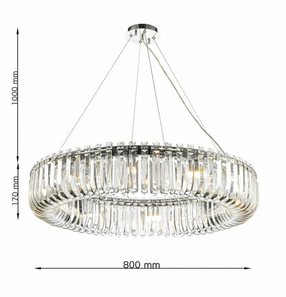 Lámpara colgante de cristal CARV - CLN131-D80P