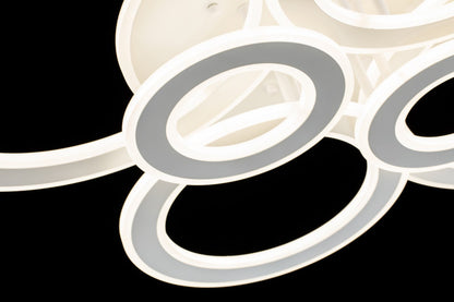 Lampara de 6 Aros Led Integrado CCT Regulable con Mando Blanco