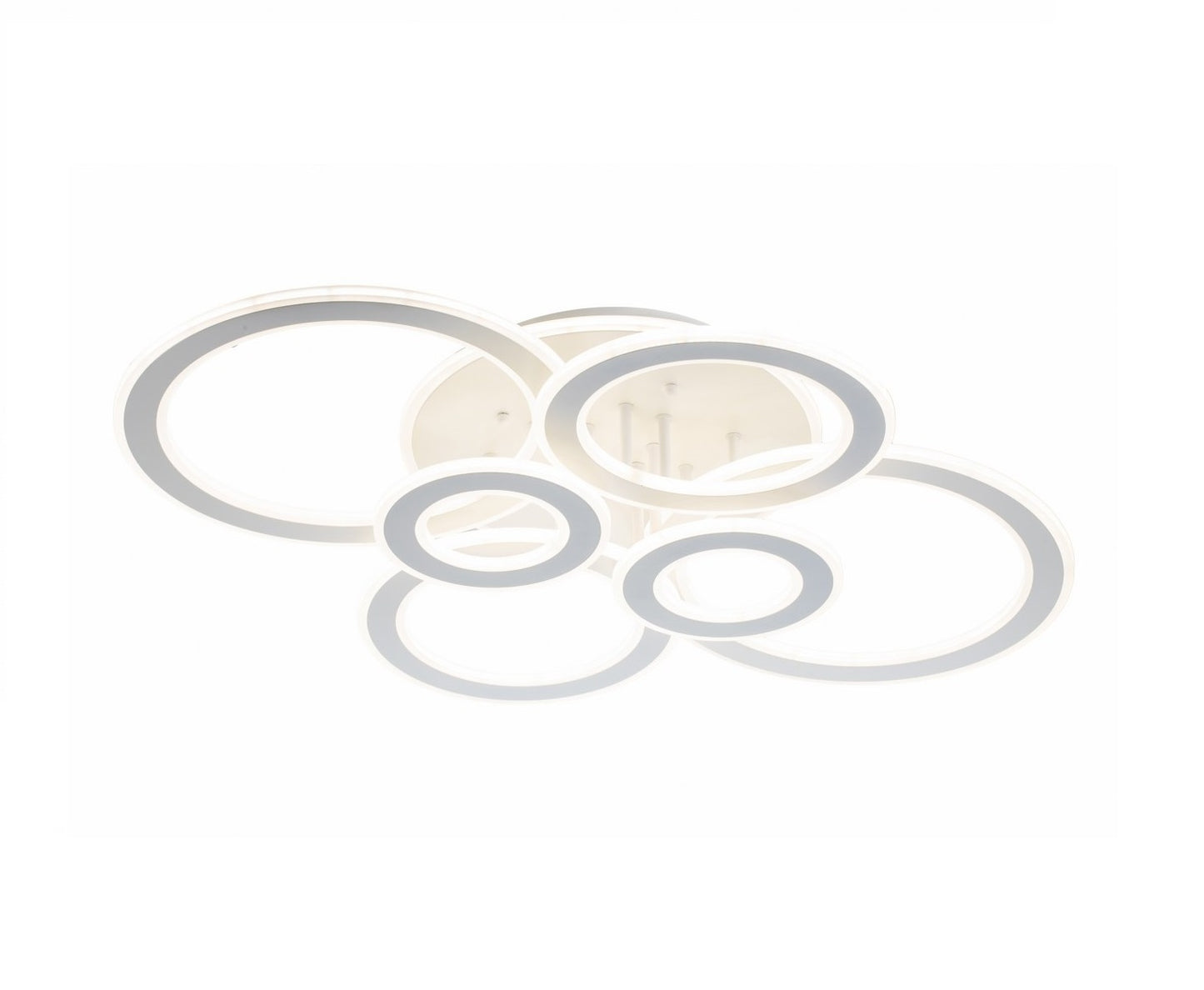 Lampara de 6 Aros Led Integrado CCT Regulable con Mando Blanco