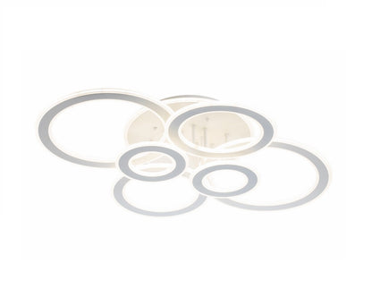 Lampara de 6 Aros Led Integrado CCT Regulable con Mando Blanco