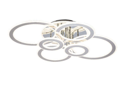 Lampara de 6 Aros Led Integrado CCT Regulable con Mando Gris