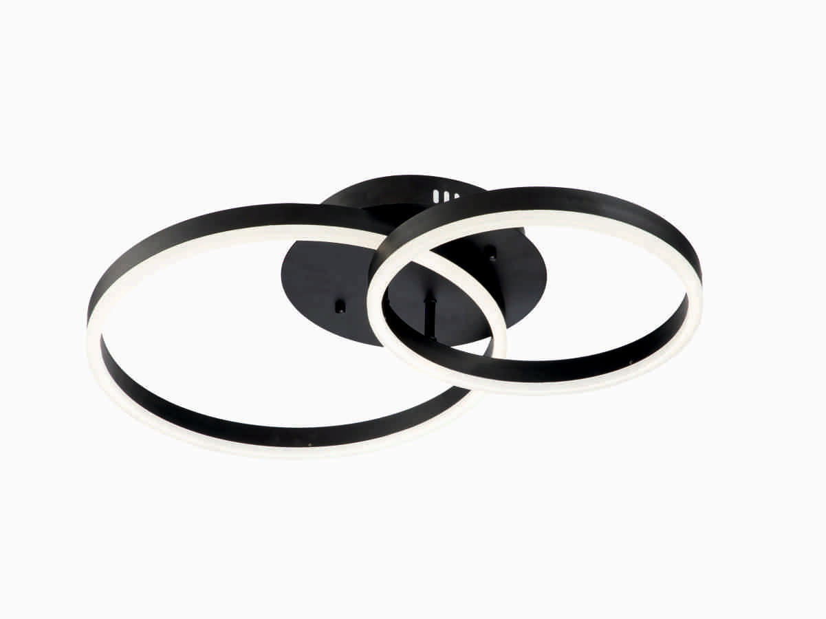 Lampara 2 Aros Led CCT Regulable Negro