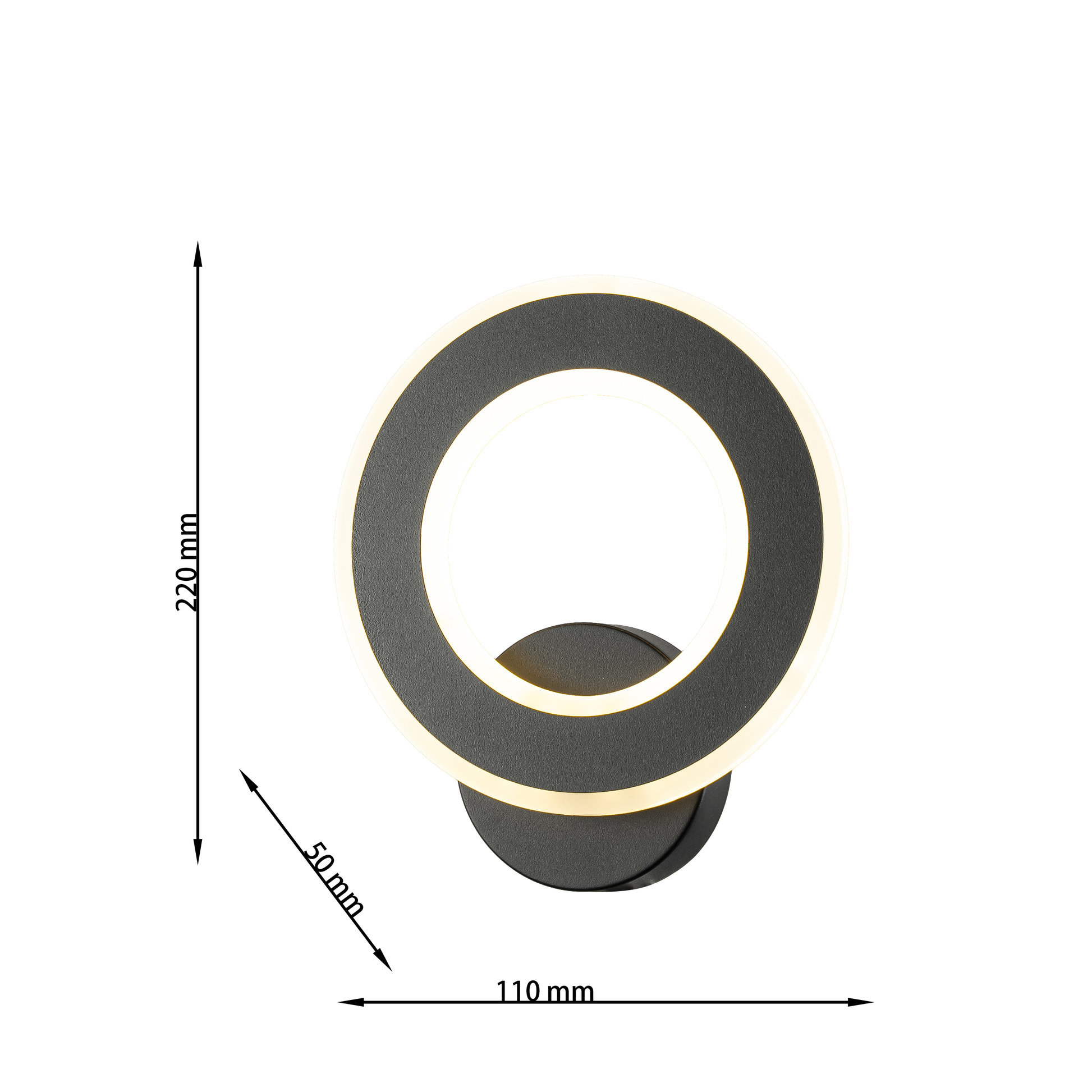 Aplique De Pared Led CCT Negro