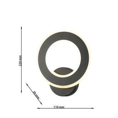 Aplique De Pared Led CCT Negro