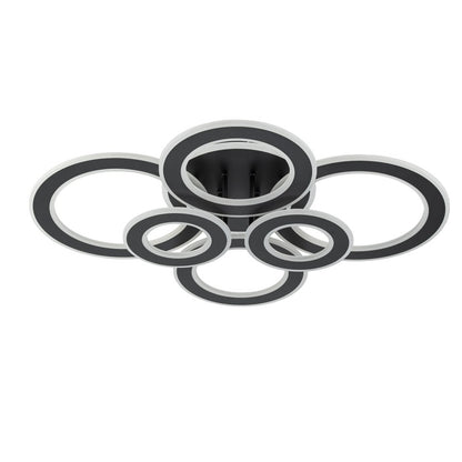 Lampara de 6 Aros Led Integrado CCT Regulable con Mando Negro