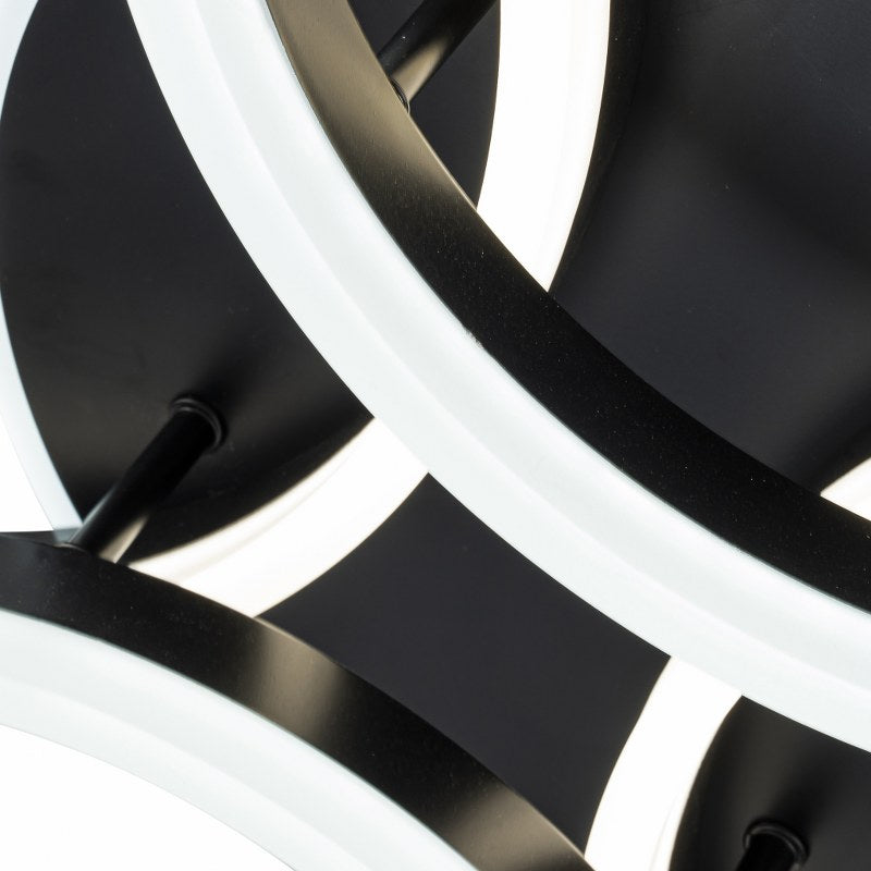 Lampara 4 Aros Led CCT Regulable Negro