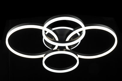 Lampara 4 Aros Led CCT Regulable Negro