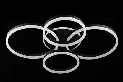 Lampara 4 Aros Led CCT Regulable Negro