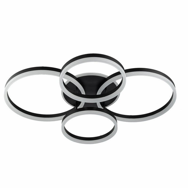 Lampara 4 Aros Led CCT Regulable Negro