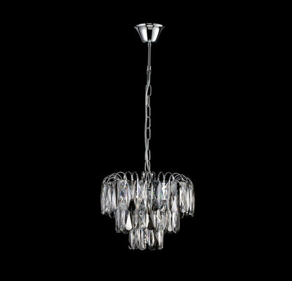 Lámpara colgante de acero y cristales modelo AVOLA LP156-D30