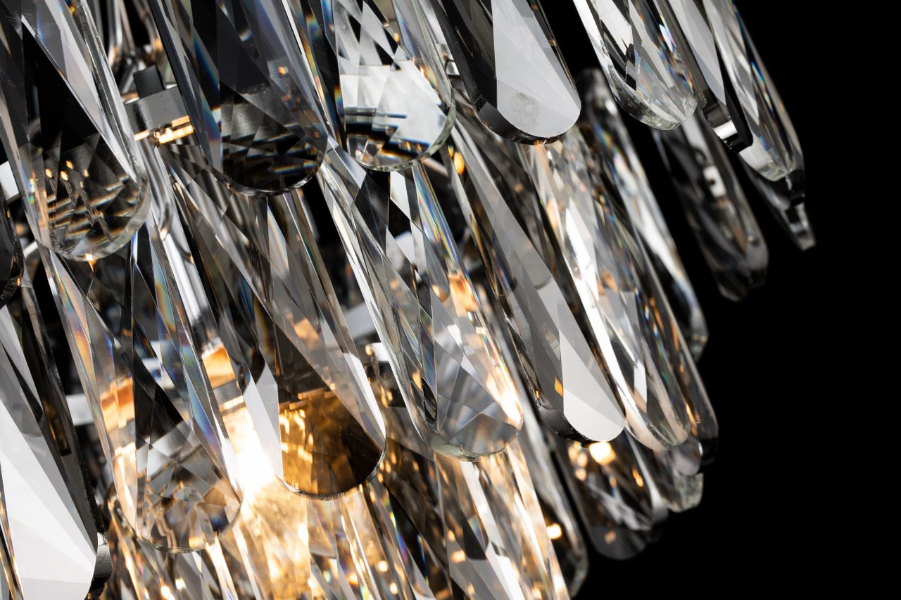 Lámpara colgante de acero y cristales modelo AVOLA LP156-D30