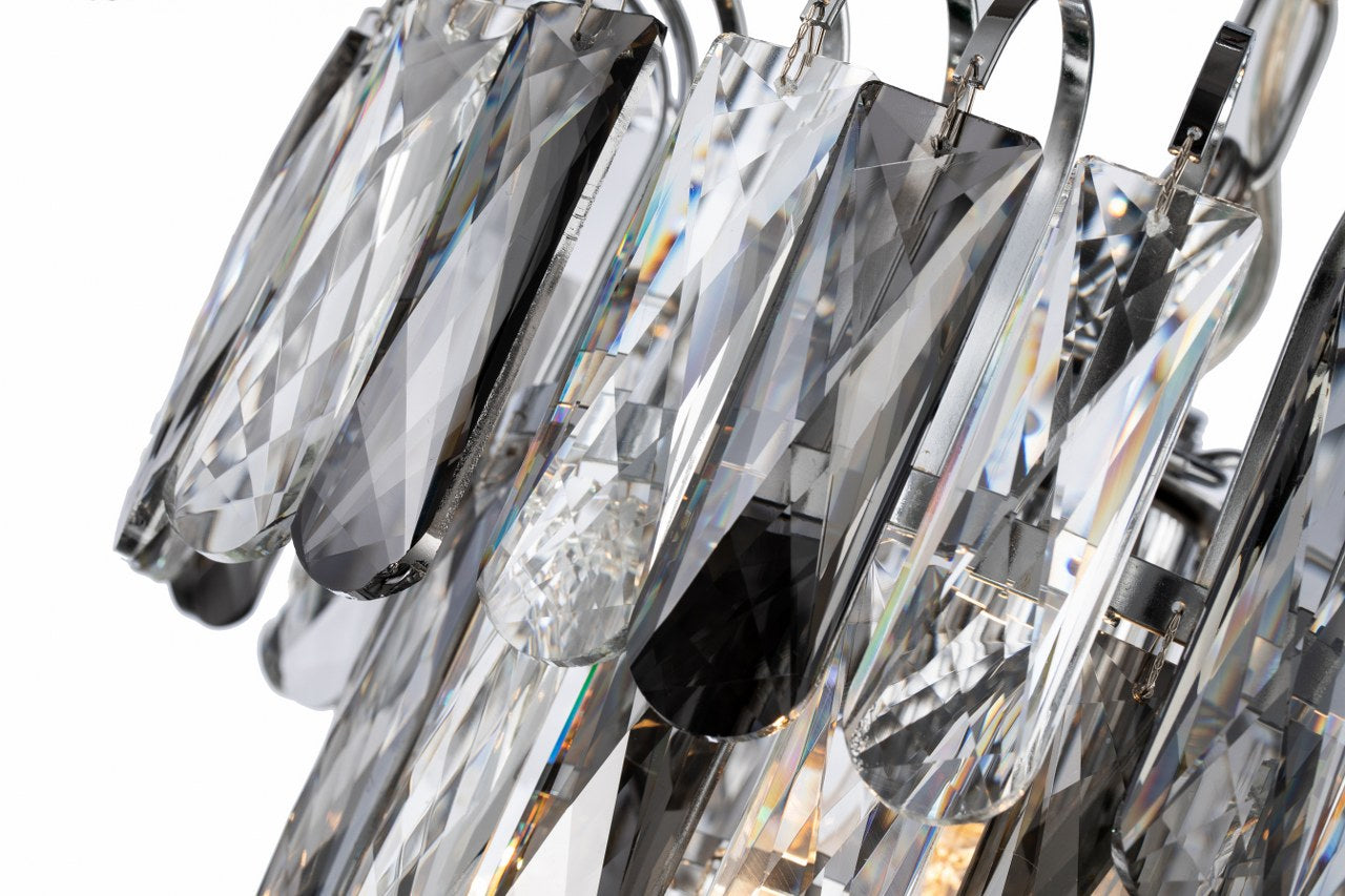 Lámpara colgante de acero y cristales modelo AVOLA LP156-D30