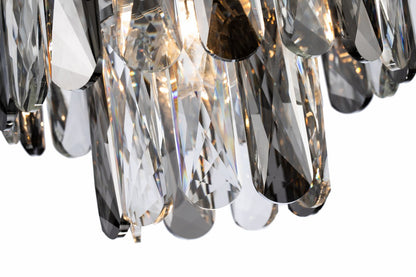 Lámpara colgante de acero y cristales modelo AVOLA LP156-D30
