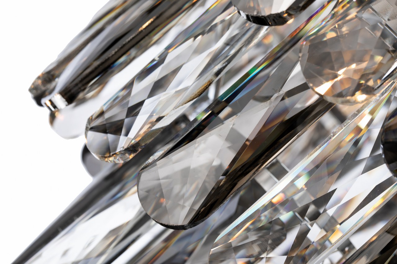 Lámpara colgante de acero y cristales modelo AVOLA LP156-D40