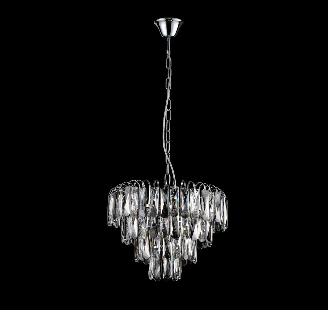 Lámpara colgante de acero y cristales modelo AVOLA LP156-D40