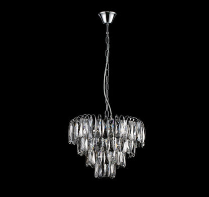 Lámpara colgante de acero y cristales modelo AVOLA LP156-D40