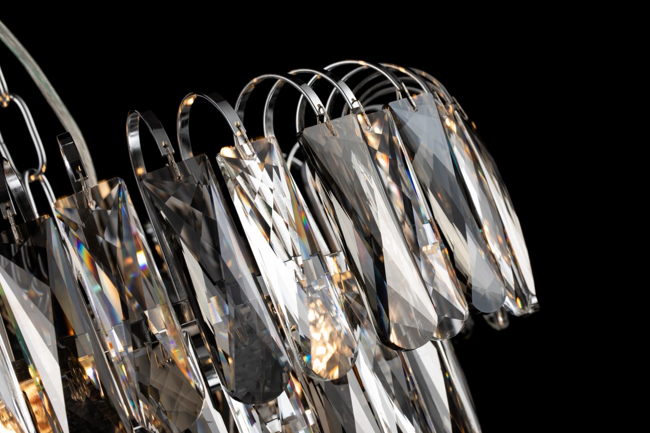 Lámpara colgante de acero y cristales modelo AVOLA LP156-D40