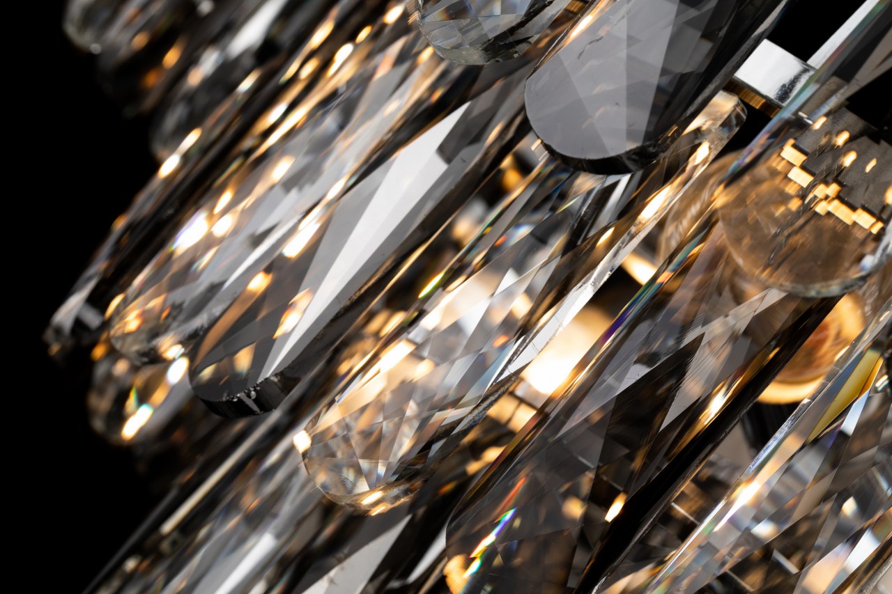 Lámpara colgante de acero y cristales modelo AVOLA LP156-D40