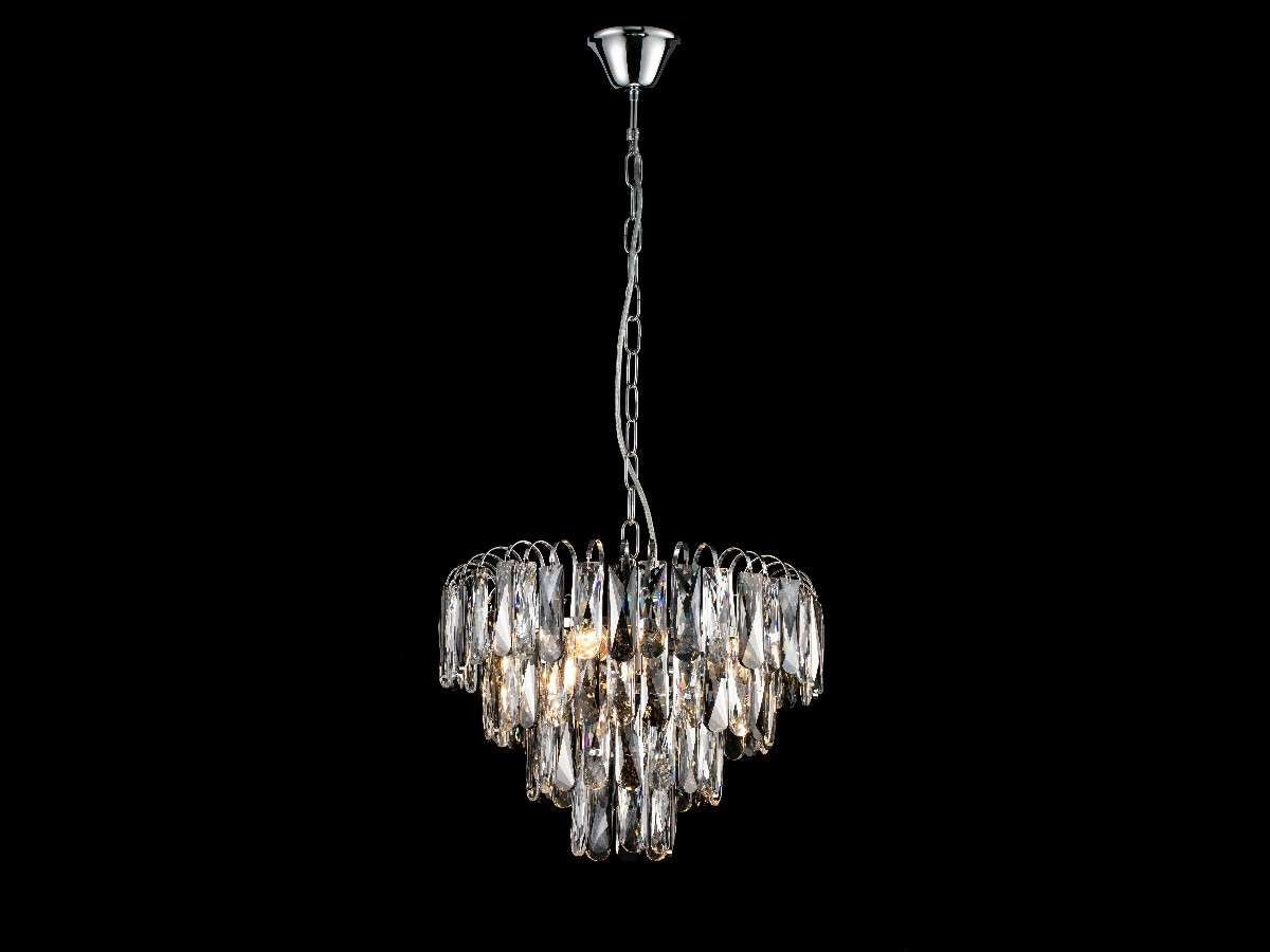 Lámpara colgante de acero y cristales modelo AVOLA LP156-D40