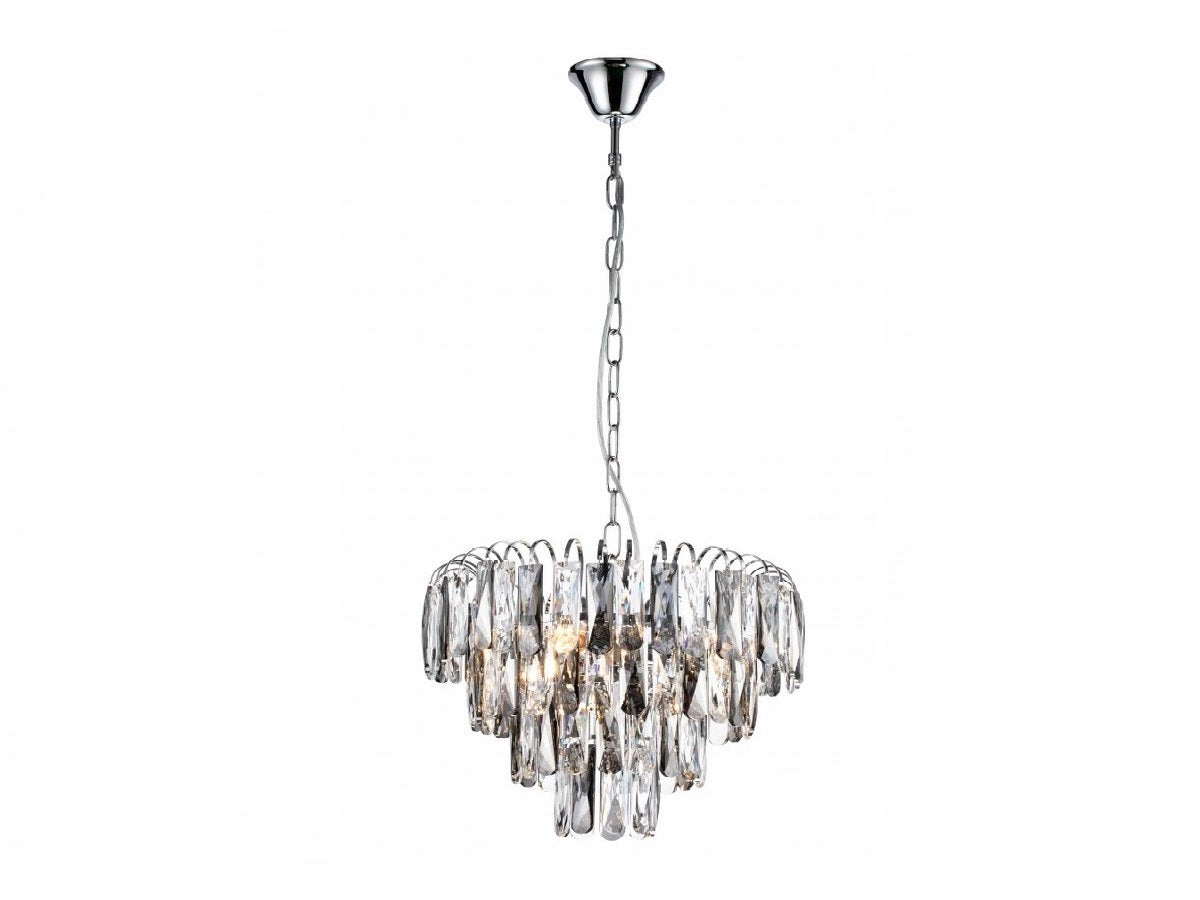 Lámpara colgante de acero y cristales modelo AVOLA LP156-D40