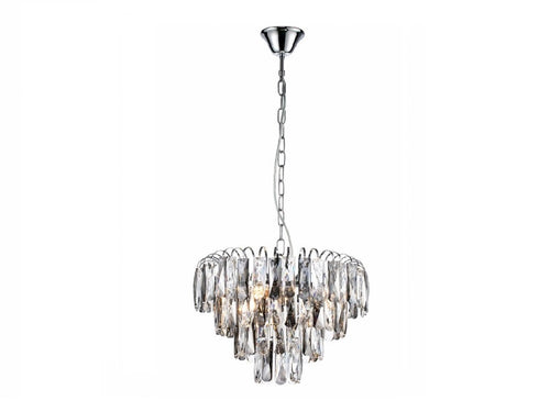 Lámpara colgante de acero y cristales modelo AVOLA LP156-D40