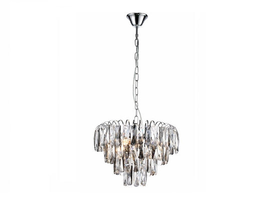 Lámpara colgante de acero y cristales modelo AVOLA LP156-D40