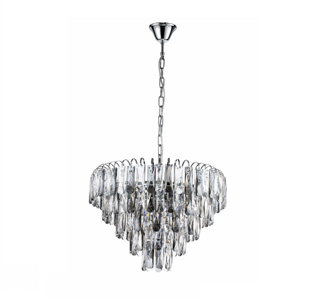 Lámpara colgante de acero y cristales modelo AVOLA LP156-D50