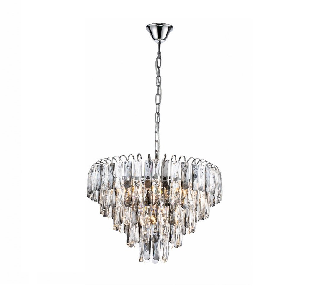 Lámpara colgante de acero y cristales modelo AVOLA LP156-D50