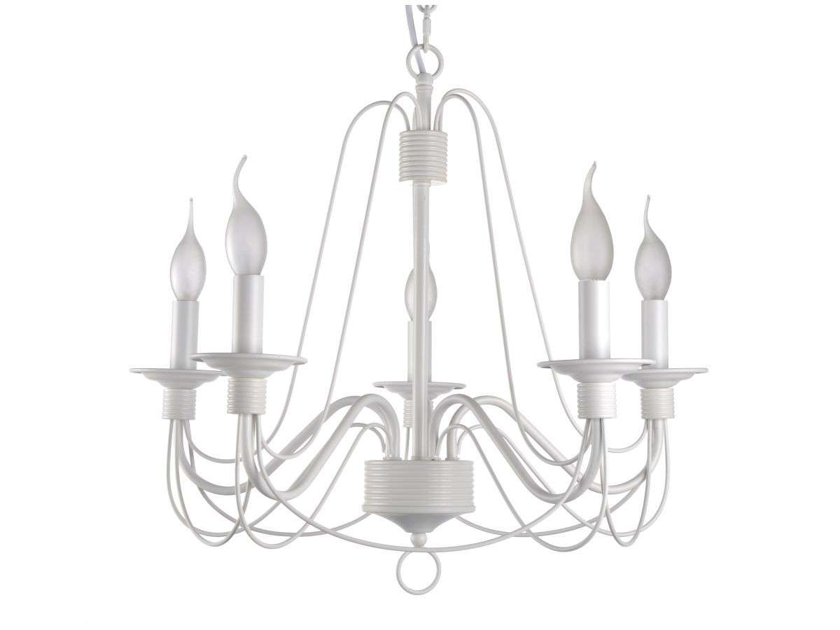 Lámpara de araña ADA WHITE LP291-5 con bombillas E14.