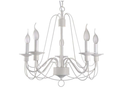 Lámpara de araña ADA WHITE LP291-5 con bombillas E14.