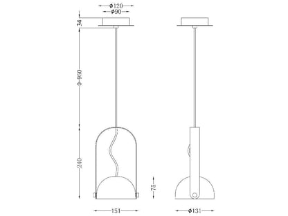 Lámpara colgante ALCOR LP5004-1P