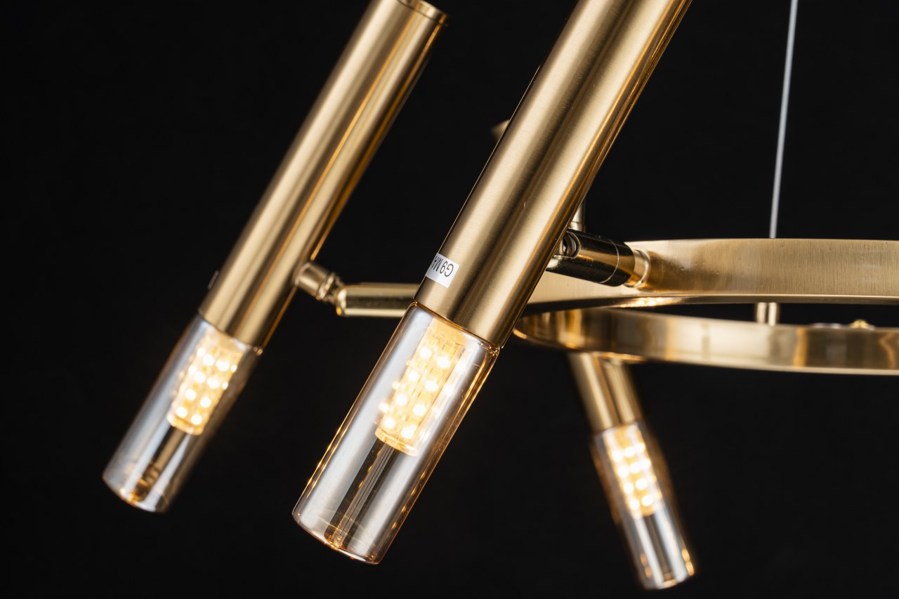 Lampara Colgante Bombilla G9 Moderna Dorado