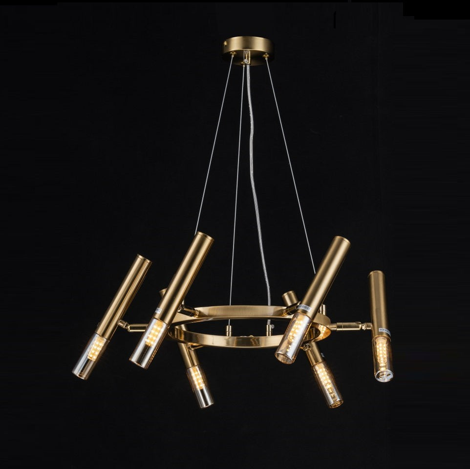 Lampara Colgante Bombilla G9 Moderna Dorado