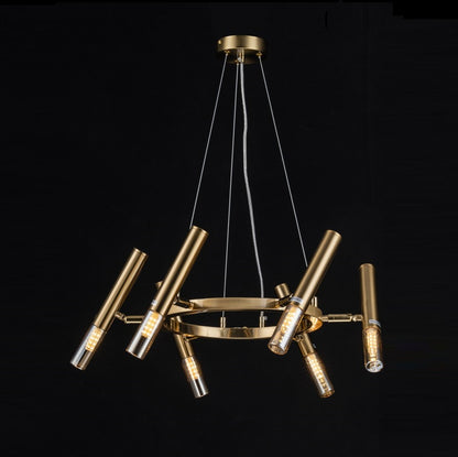 Lampara Colgante Bombilla G9 Moderna Dorado