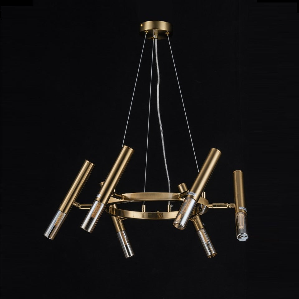 Lampara Colgante Bombilla G9 Moderna Dorado