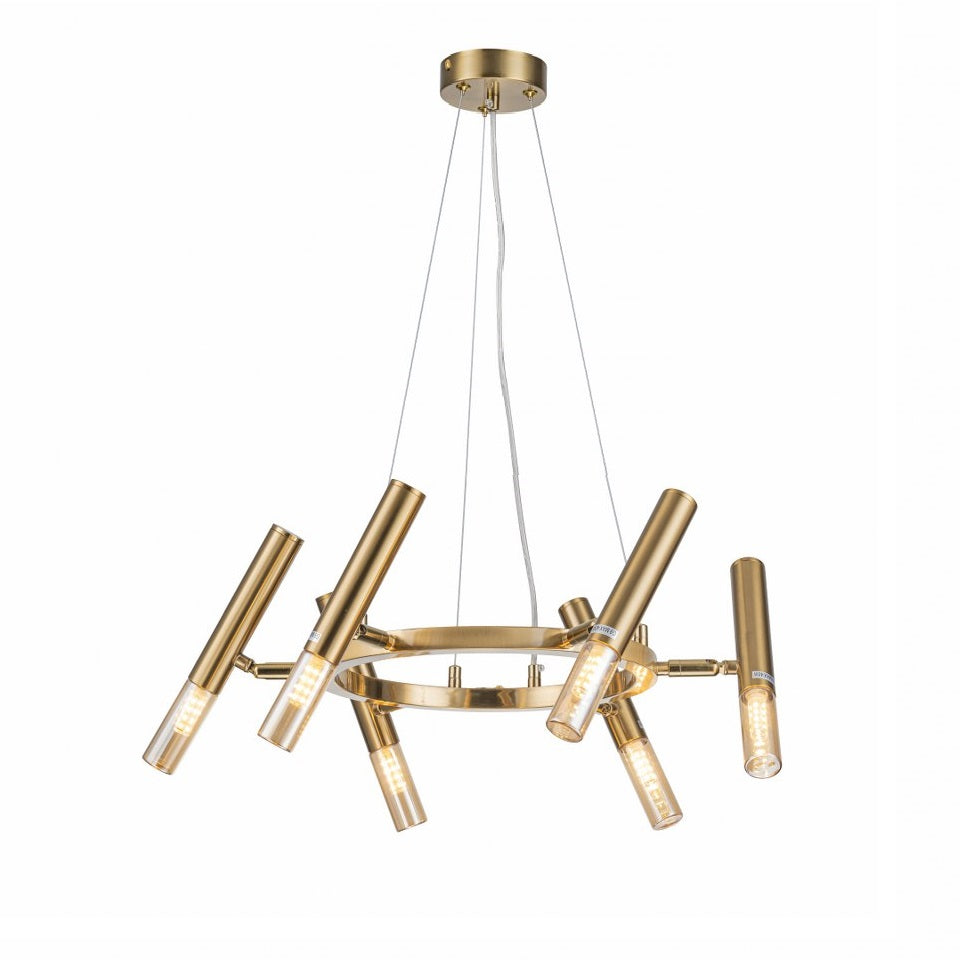 Lampara Colgante Bombilla G9 Moderna Dorado