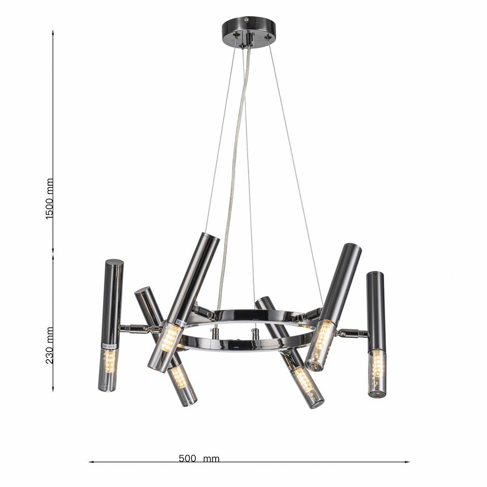 Lampara Colgante Bombilla G9 Moderna Negro