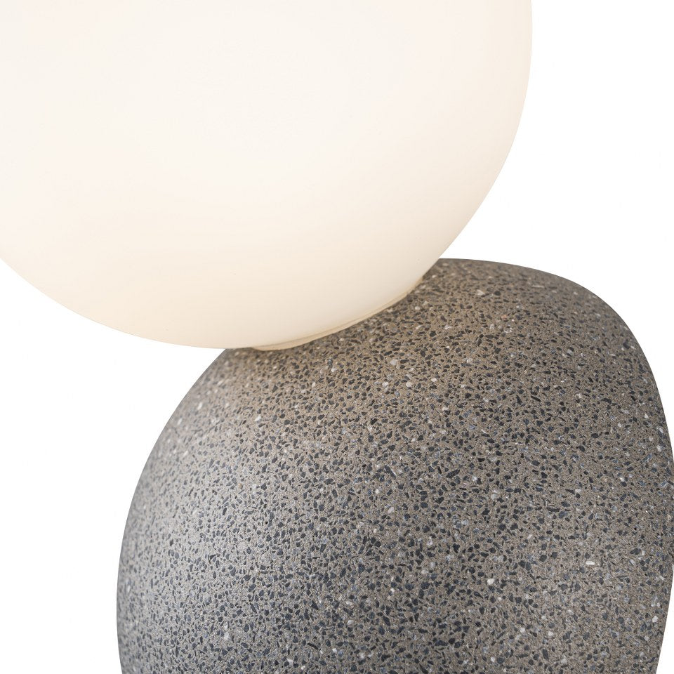 Aplique De Pared de Concreto Con Bola De Vidrio Negro