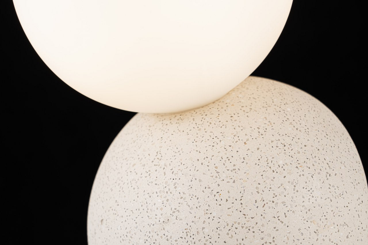 Aplique De Pared de Concreto Con Bola De Vidrio Blanco