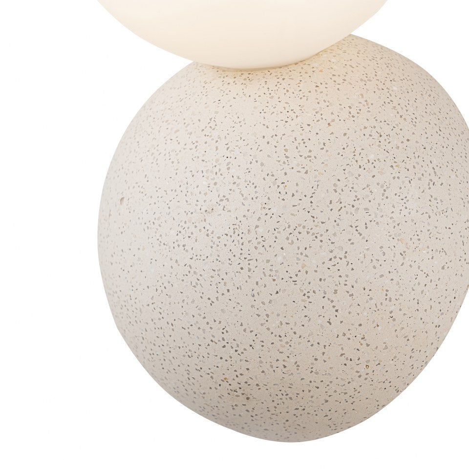 Aplique De Pared de Concreto Con Bola De Vidrio Blanco