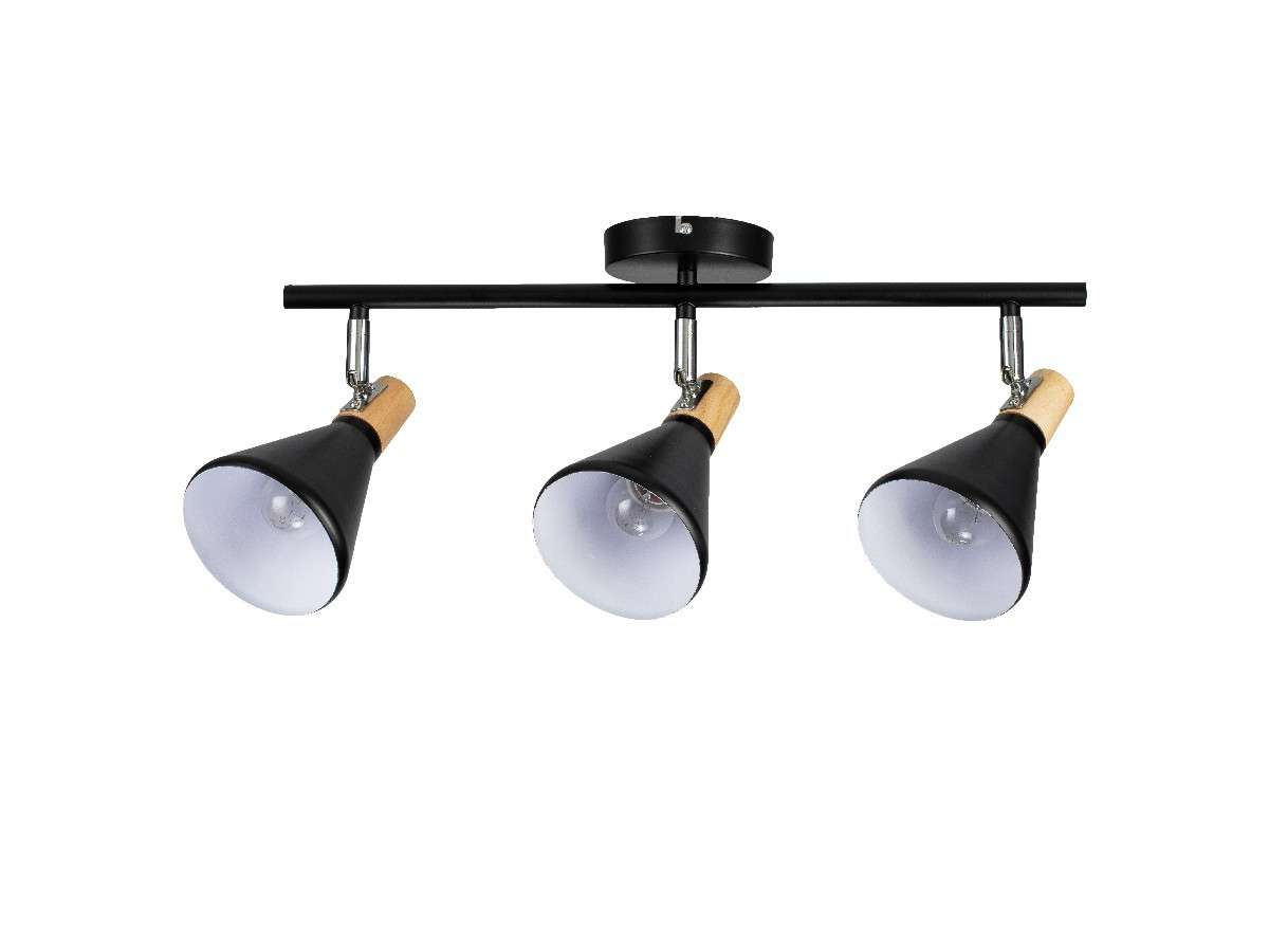 Aplique 3 focos Nordico Negro