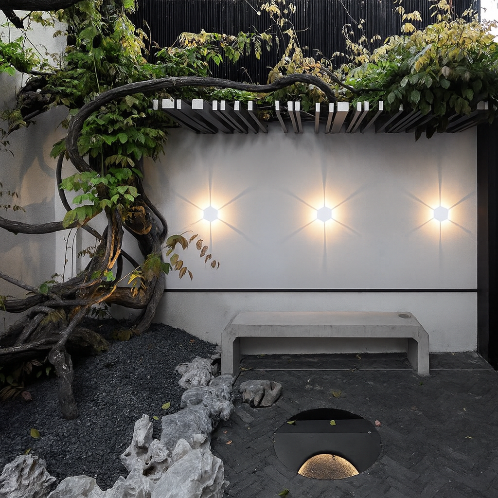 Aplique exterior led redondo Blanco